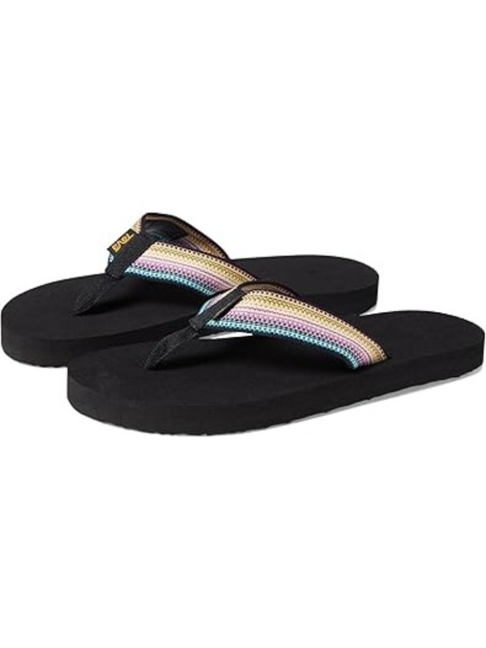 Teva Kids' Girls Flip Flops Mush II Antiguous Black Multi NEW size 1